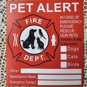 Pet Alert sticker for Home New